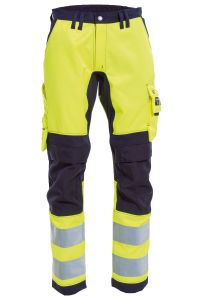 Hi-Vis Ladies Stretch trousers, Color: 94 yellow/navy